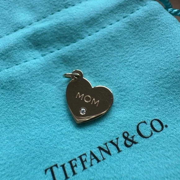 Tiffany & Co. Gold Heart Mom Charm with Diamond